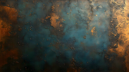 Textured Teal & Copper Metal Background; Abstract Design for Projects