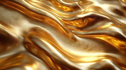 Liquid Gold: Waves of Luxury, Shimmering Elegance, Abstract Art