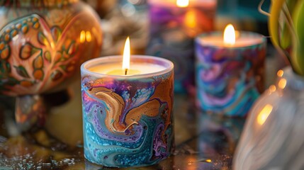 Hand-poured candles with artistic flair