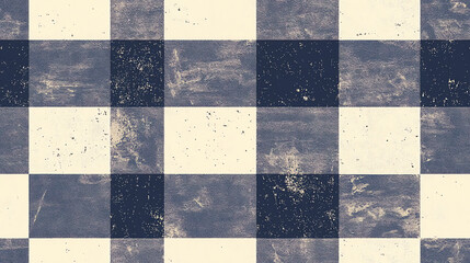 Fototapeta premium Rustic checkered seamless pattern in navy