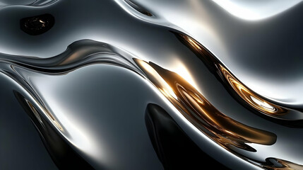 Liquid Metal: Abstract Waves Flowing Gracefully