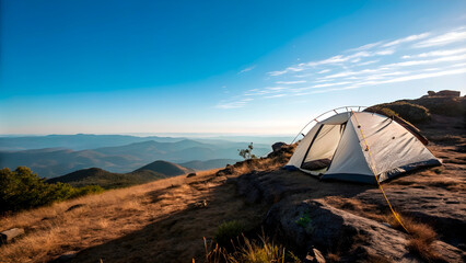 camping in the mountains