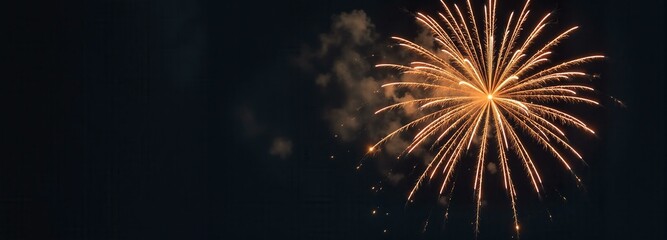 Fototapeta premium Golden Fireworks Display at Night, Festive Celebration Concept.