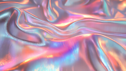 Obraz premium Iridescent Fabric Shimmers, Glowing Pastel Hues