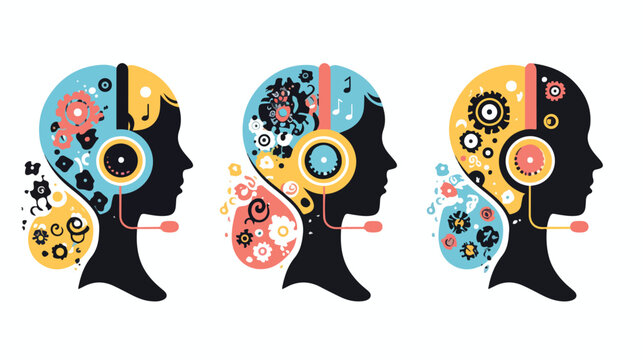 Deaf Hear Disability Icon Vector for Ear Impairment Concept