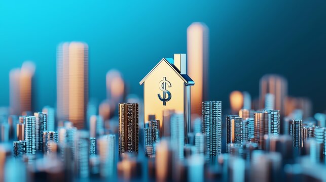 Investing in real estate urban landscape financial growth business insights modern city high angle view wealth creation