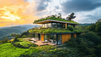 Environmentally conscious and sustainable housing Using ecological solutions and prioritize the use of renewable materials to reduce environmental impacts.