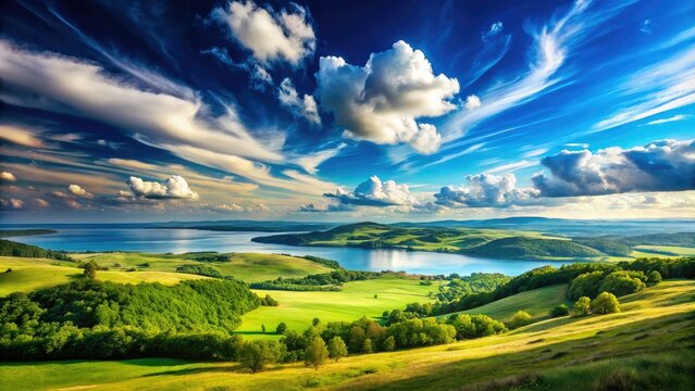 Breathtaking blue skies and vibrant landscapes create stunning backdrops for travel photography, showcasing natureâ€™s beauty and captivating scenic views perfect for inspiring outdoor adventures.