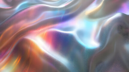 Obraz premium Iridescent Fabric Waves Shimmering with Light, Abstract Colorful Texture Background