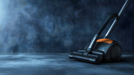 Fototapeta premium Vacuum Cleaner on Modern Dark Floor Surface
