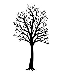 Obraz premium Tree silhouette Vector illustration