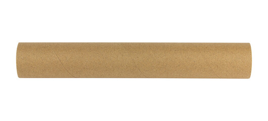 Cardboard geometric cylinders, Paper tube of toilet paper, isolated from background