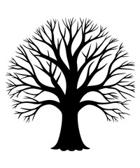 Obraz premium Tree silhouette Vector illustration