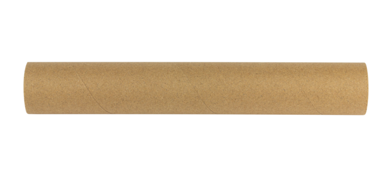 Cardboard geometric cylinders, Paper tube of toilet paper, isolated from background