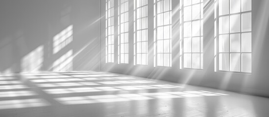 Sunlight Streaming Through Windows in a White Room