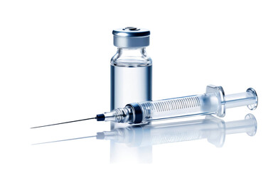 Medical vial for injection with a syringe