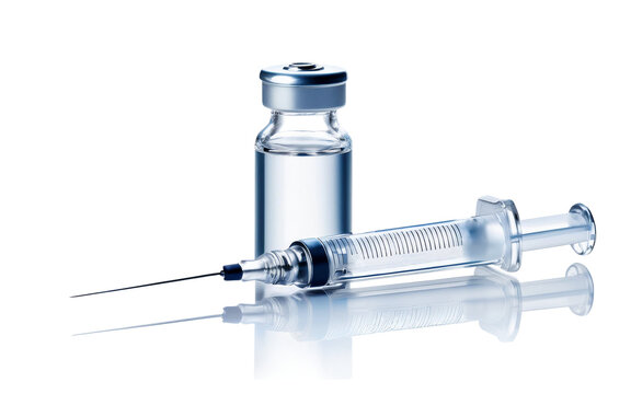 Medical vial for injection with a syringe