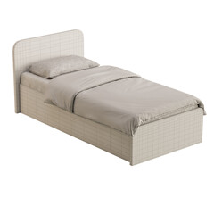 Obraz premium A bed with a white sheet and a pillow