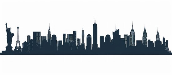 Fototapeta premium vector illustration of minimalist skyline with dubai, shanghai and tokyo buildings.