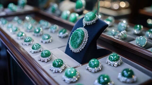 Jadeite gemstones, known for their intense color and premium quality in jewelry