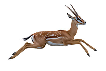 Graceful Gazelle in Motion , isolated