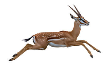 Graceful Gazelle in Motion , isolated