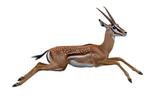 Graceful Gazelle in Motion , isolated