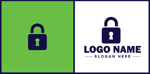 Locksmith icon Keysmith Lock technician Key specialist flat logo sign symbol editable vector