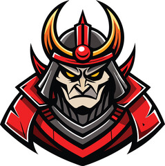 Samurai Warrior Mascot: Fierce and formidable, this samurai warrior mascot embodies strength, courage, and unwavering determination. Perfect for branding, gaming.
