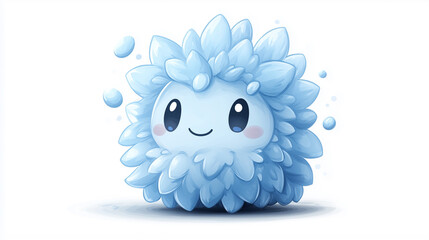 Obraz premium Illustration of snowflake, character, mascot, banner with copy space, Happy New Year and Merry Christmas