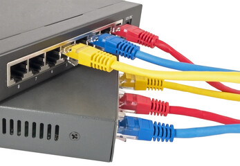 network cables connected to router