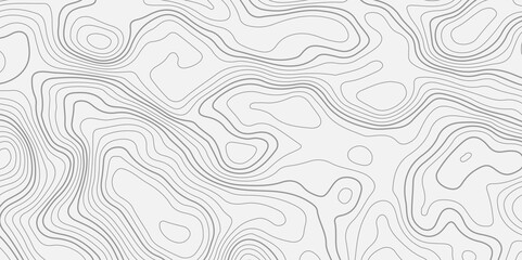 The black grey on white contours vector topography stylized height of the lines. The concept of a conditional geography scheme and the terrain path. Ultra wide. Map vector terrain Illustration.