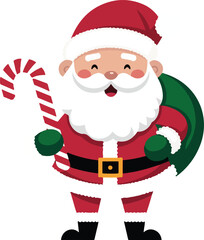 Candy Cane Vector Flat Icon. Christmas candy canes. Christmas stick. Traditional xmas candy with red, green and white stripes. Santa caramel cane