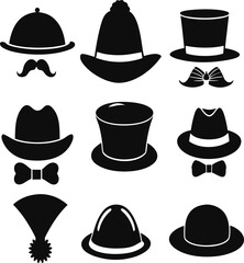 black hat logo icon design vector illustration template