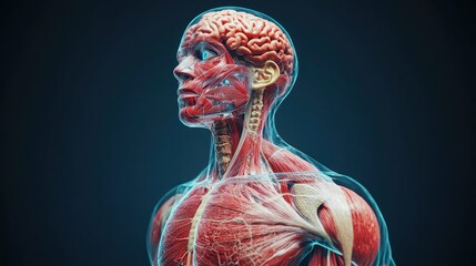 Detailed Human Anatomy Model Illustration