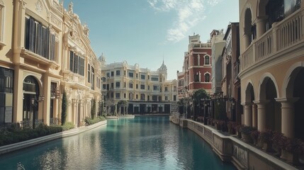 Naklejka premium Beautiful cityscape of Macau downtown city