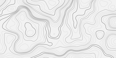 The black grey on white contours vector topography stylized height of the lines. The concept of a conditional geography scheme and the terrain path. Ultra wide. Map vector terrain Illustration.