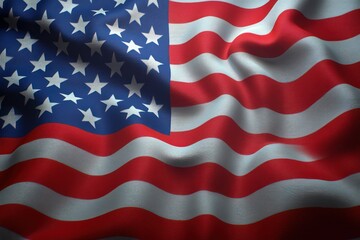 Fototapeta premium Waving American Flag with Stars and Stripes