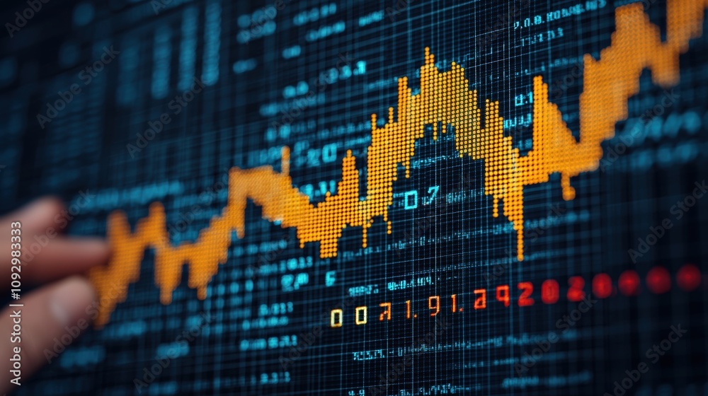 Aufkleber trader analyzing gold price fluctuations on digital screen