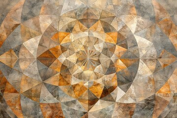 Obraz premium A large abstract painting with a lot of triangles and circles