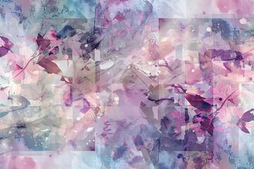 A painting of flowers with a blue background