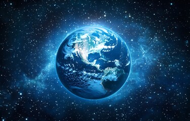 Naklejka premium Earth in space, a breathtaking cosmic scene.