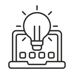 Online insight icon, Strategy symbol outline icon, editable vector illustration and transparent graphic element. Isolated on white background