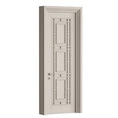 A white door with a lock and a knob