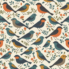 Fototapeta premium seamless pattern with birds