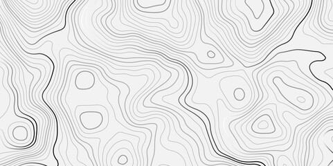 The black grey on white contours vector topography stylized height of the lines. The concept of a conditional geography scheme and the terrain path. Ultra wide. Map vector terrain Illustration.