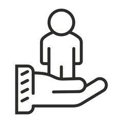 Life icon, Insurance symbol outline icon, editable vector illustration and transparent graphic element. Isolated on white background