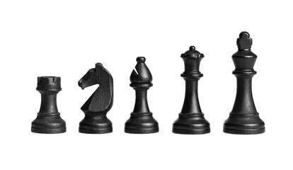Classic black chess pieces