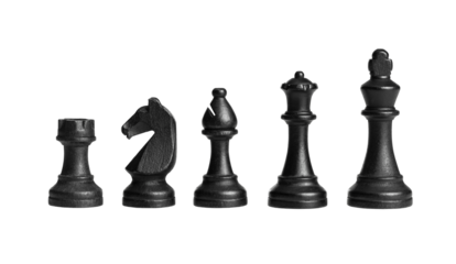 Classic black chess pieces