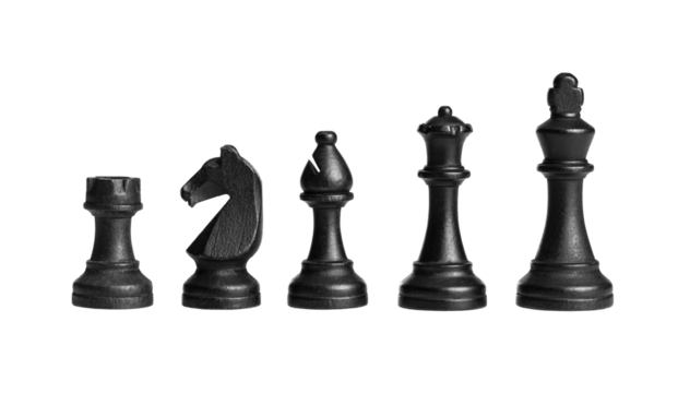 Classic black chess pieces